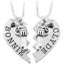 Meiligo Womens Mens Alloy Hip-hop Bonnie Clyde Letter Machine Gun Necklace Key Chain Hand Gun Revolver Pistol Pendant Matching Heart Jewelry Meiligo Womens Mens Alloy Hip-hop Bonnie Clyde Letter Machine Gun Necklace Key Chain Hand Gun Revolver Pistol Pendant Matching Heart Jewelry