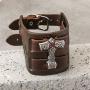HAQUIL Viking Bracelet for Men - Viking Mjolnir Pendant - Nordic Brown Wide Leather Wristband