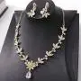 Brinote Bride Crystal Wedding Pendant Necklace Earrings Set Leaf Bridal Rhinestone Choker Necklaces Wedding Jewelry Sets for Women and Girls (Gold) Brinote Bride Crystal Wedding Pendant Necklace Earrings Set Leaf Bridal Rhinestone Choker Necklaces Wedding Jewelry Sets for Women and Girls (Gold)