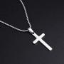 M MOOHAM Cross Necklace for Men - Stainless Steel Silver Gold Black Plain Cross Pendant Necklace Simple Jewelry Gifts, 16-24 Inches Chain
