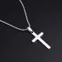 M MOOHAM Cross Necklace for Men - Stainless Steel Silver Gold Black Plain Cross Pendant Necklace Simple Jewelry Gifts, 16-24 Inches Chain