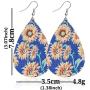 9 Pairs Sunflower Flower Fall Faux Leather Teardrop Dangle Earrings Lightweight Earrings for Women Girls Gift Leaf Drop Earrings Set Autumn Jewelry
