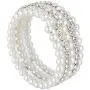 EVER FAITH Wedding Layers Cream Ivory Color Simulated Pearl Strand Bracelet Clear Austrian Crystal EVER FAITH Wedding Layers Cream Ivory Color Simulated Pearl Strand Bracelet Clear Austrian Crystal