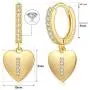 Mothers Day Gift Initial Hoop Earrings Heart Drop Dangle Alphabet Letters A To Z Hoop Earrings for Girl 14K Real Gold Plated Huggie Earrings