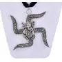 Saissa Oxidised Metal Swastik Pendant Indian Necklace Boho Jewelry for Women
