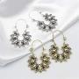 DAMLENG 6 Pairs Boho Vintage Mandala Flower Gypsy Drop Dangle Earrings for Women Girls Statement Retro Tribal National Style Hollow Earrings Set