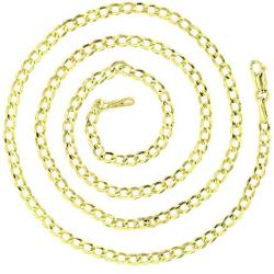 Solid 14k Yellow Gold 2mm-17mm Cuban Chains For Men | Italian Gold Chain | 14K Gold Cuban Curb Chain Necklace with Lobster Claw Clasp