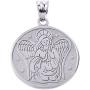 925 Sterling Silver Two Sided Guardian Angel Charm Pendant