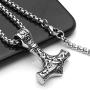 TURTLEDOVE Viking Thors Hammer Necklace - Norse Amulet Mjolnir Pendant Necklace - Celtic Pagan Symbol Jewelry