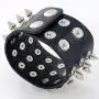 2Pcs Punk Leather Spike Studded Bracelet Set Rivet Biker Strap Leather Cuff Wrap Bangle Bracelet Wide Snap Button Bracelets for Unisex 2Pcs Punk Leather Spike Studded Bracelet Set Rivet Biker Strap Leather Cuff Wrap Bangle Bracelet Wide Snap Button Bracelets for Unisex