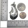 Fish hook Hawaiian Maori Polyneian Hei matau Silver Pewter Mens Pendant Necklace Wealth Prosperity Charm Protection Amulet Safe Travel Safe at sea Talisman for unisex men w Stainless Steel Chain