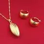 Ethiopian Set Necklace Pendant Earring Set Joias Ouro 22k Gold Plated Jewelry African Bridal Wedding Ethiopian Set Necklace Pendant Earring Set Joias Ouro 22k Gold Plated Jewelry African Bridal Wedding