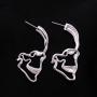 Hollow Skull Face Earrings Pink Hoop Stud Earrings for Women Man Punk Biker Skull Earrings for Men Halloween Jewelry Set -2 Piars…