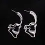 Hollow Skull Face Earrings Pink Hoop Stud Earrings for Women Man Punk Biker Skull Earrings for Men Halloween Jewelry Set -2 Piars…