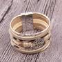 KSQS Tree of Life Leather Multi-Layer Wraps Bracelet,Boho Wide Buckle Wristband Bangle,Braided Cuff Bracelets for Women