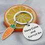 CENWA Carrot Pendant Jewelry Keep Calm and Carrot On Keychain Vegan Jewelry Vegetarian Gift Carrot Lover Gift