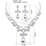 Uloveido Alloy Crystal Wedding Jewelry Sets for Brides Rhinestone Necklace and Drop Earrings Platinum Plated Y644