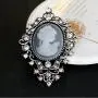JJTZX Victorian Black Velvet Lace Cameo Choker Gothic Lady Cameo Necklace&Brooch Pin Gift for Her