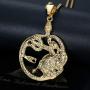 Lee Island Fashion 24K Gold Plated Medusa Gorgon Snake Head Pendant Medallion Stainless Steel Necklace for Women Girls, Greek Jewelry Gift with 20 Inch Chain