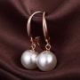 ZowBinBin 925 Sterling Silver 10mm Pearl Earrings, Beautiful Black Pearl Earrings, White Pearl Dangle Earrings Hypoallergenic Drop Pearl Earrings