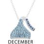 Hersheys Kisses Birthstone Sterling Silver Swarovski Crystal Pendant Necklace, 18''