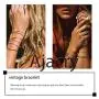 Ajacry Boho Layered Chain Bracelet Pencil Bangle Bracelet Accessories Jewelry for Women and Girls (Silver)