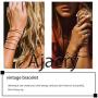 Ajacry Boho Flower Bracelet Gold Finger Hand Chain Jewelry for Women and Girls