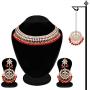 Aheli Faux Kundan Beaded Necklace Earrings Maang Tikka Indian Bollywood Ethnic Jewelry Set for Women