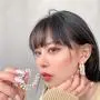 Chic Add Pink Circle Earrings Circle Imitation Pearl Earrings 1.65 in Diameter Ins Style Exaggerated Earrings