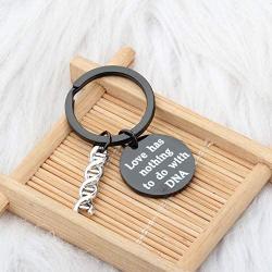 Zuo Bao Step Parent Jewelry for Step Children Love Has Nothing to Do with DNA Daughter/Mother in Law Keychain Birthday Keyring Gift for Stepmom,Stepdad,Stepson,Stepdaughter