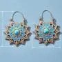 DAMLENG Unique Handmade Blue Boho Vintage Gypsy Mandala Flower Dangle Earrings for Women Girls Ethnic Tribal Retro Turquoise Geometry Hollow Leaf Jewelry Drop Earrings DAMLENG Unique Handmade Blue Boho Vintage Gypsy Mandala Flower Dangle Earrings for Women Girls Ethnic Tribal Retro Turquoise Geometry Hollow Leaf Jewelry Drop Earrings