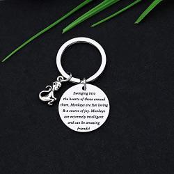 CYTING Monkey Keychain Monkeys are Fun Loving & A Source of Joy Monkey Jewelry Monkey Lovers Gift for Family Friends