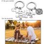 Zuo Bao Puzzle Keychain Valentines Day Anchor and Compass Charm Keychains Set Ill Be Your Anchor You Be My Guide