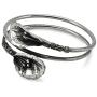 Culture Cross Adjustable Unique Silver Lily Flower Arm Cuff Bracelet |Silver Rustic Bohemian Vintage Ethnic Tribal Jewelry for Women or Men
