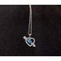 DMOMSA Sapphire Blue Cute Arrow Heart Pendant Necklace Jewelry Gift, Suitable for Ladies Gifts for Birthday Party Anniversary Valentines Day