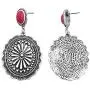 Rosemarie & Jubalee Womens Western Style Concho with Natural Howlite Drop Statement Post Earrings, 2.25'' Rosemarie & Jubalee Womens Western Style Concho with Natural Howlite Drop Statement Post Earrings, 2.25''
