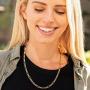 Lifetime Jewelry 5.5mm Rounded Figaro Chain Necklace 24k Real Gold Plated