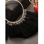 Gejoy Tassel Hoop Earrings Fan-shaped Drop Earrings Dangle Eardrop for Women Girls Party Bohemia Dress Accessory, 3 Pairs