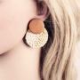 TenFit 3 Pairs Rattan Earrings For Women Girl Vacation Handmade Straw Wicker Braid Drop Dangle Earrings Lightweight Circle Statement Earrings