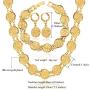 U7 Muslim Jewelry Set for Women|Platinum or 18K Gold Plated Allah Necklace Chain Link Bracelet Earrings Sets, Coin/Heart/Square Style.