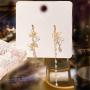 DAMLENG Boho Lightweight Unique Asymmetry Butterfly Wing Earrings with Long Tassel Dangle Gold Butterfly Earrings thread for Women Girls Vacations Gifts