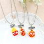 NA 3 Pcs/Set Cartoon Necklaces French Fries Hot Dog Bread Hamburger Pendant Best Friends Unicorn Necklace Christmas BFF Sets Jewelry (Ships)