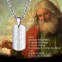 PROSTEEL Lords Prayer Tag Necklace, Stainless Steel Praying Hands Pendant & Chain, Mens Womens Necklace, 22inch-24inch, Come Gift Box