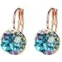 Multicolored Swarovski Crystal Earrings for Women 14K Gold Plated Leverback Dangle Hoop Earrings