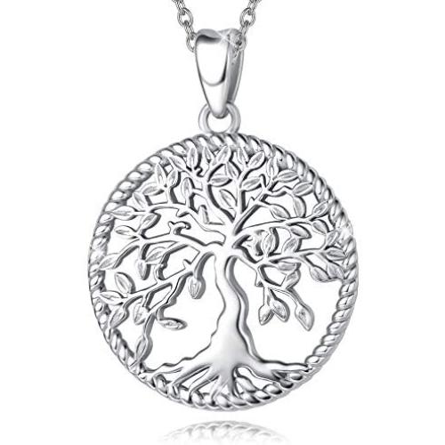 Agvana 925 Sterling Silver Tree of Life Dainty Pendant Necklace Mothers Day Gifts for Mom Family Tree Necklace Anniversary Birthday Gifts for Women Girls Wife Grandma Lover Her with Velvet Bag