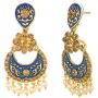 Ethnadore Indian Bollywood Antique Gold Plated Crystal Kundan Chandbali Earrings Set Jewelry