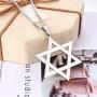 HooAMI Star of David Pendant Necklace Stainless Steel Jewish Jewelry for Men Women Religious