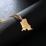 Fashion Gold Color Congo Map Pendant Necklace for Women Men Stainless Steel DRC Jewelry Gift