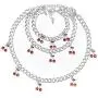 Nanafast Cherry Choker Necklace Bracelet and Anklet Set for Women,Charm Cute Rhinestone Cherry Pendant,Thick Necklace Jewellery Set for Girls