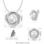 Sheshine Blessing of Love Women Elegant Pearl Pendant Necklace Earrings Set Jewelry Set,Crystal from Swarovski